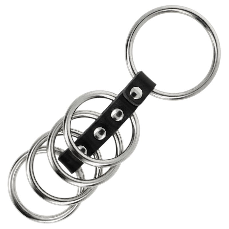Anneau pénien 5 tailles métal+cuir – Kink