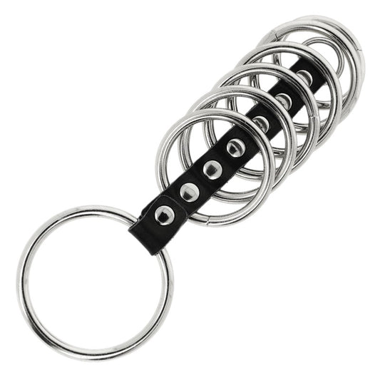 Anneau pénien 7 tailles métal+cuir – Kink