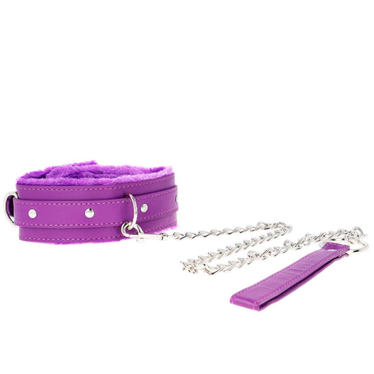Collier restrictions violet 36-42x5,5 cm + laisse 65 cm – Kink
