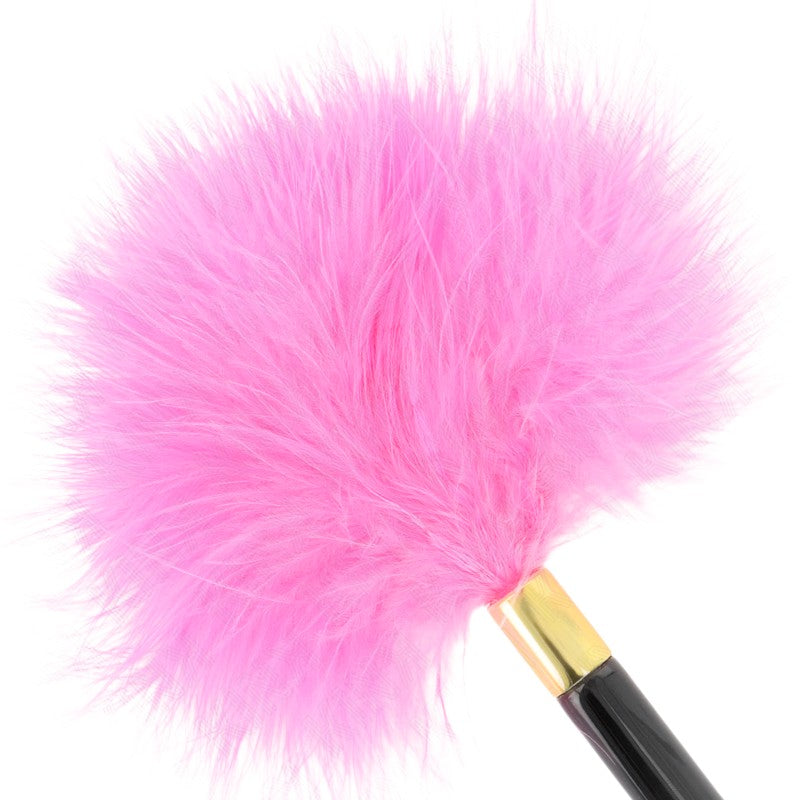 Plumeaux tickle métal doré fuchsia 18 cm – Kink