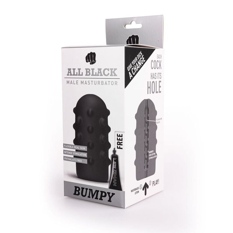 Masturbateur Bumpy All Black texture caves 17 cm – All Black