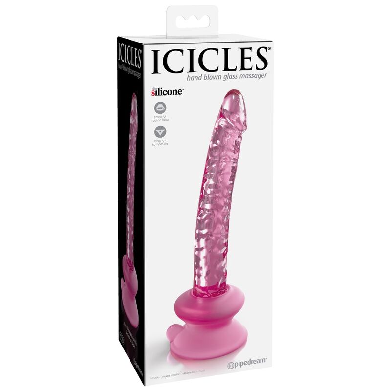 Gode en verre avec ventouse N°86 – Icicles