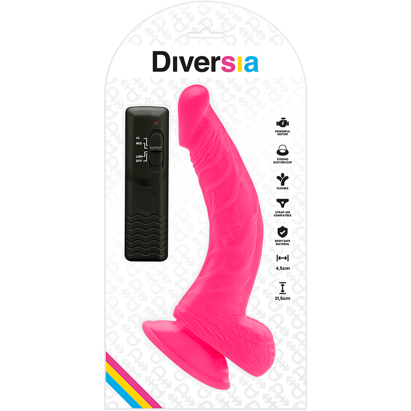 Dildo vibrant flexible rose 21,5 cm – Diversia