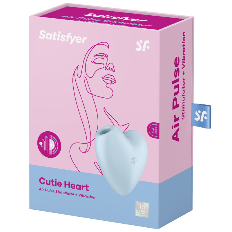 Stimulateur clitoridien cœur Air Pulse Cutie Heart bleu – Satisfyer