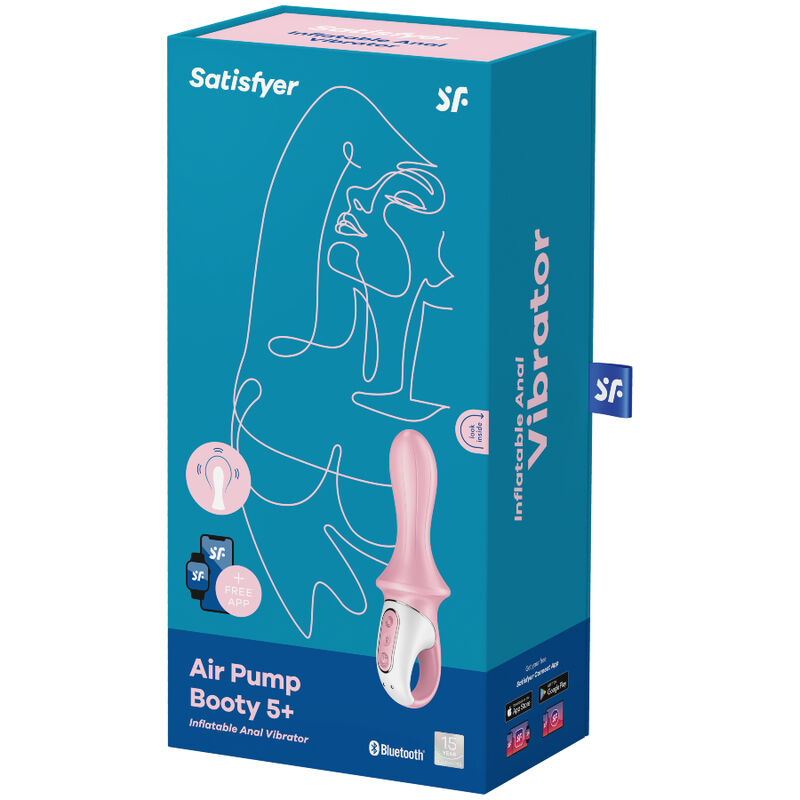 Vibromasseur anal gonflable Air Pump Booty 5+ rose – Satisfyer