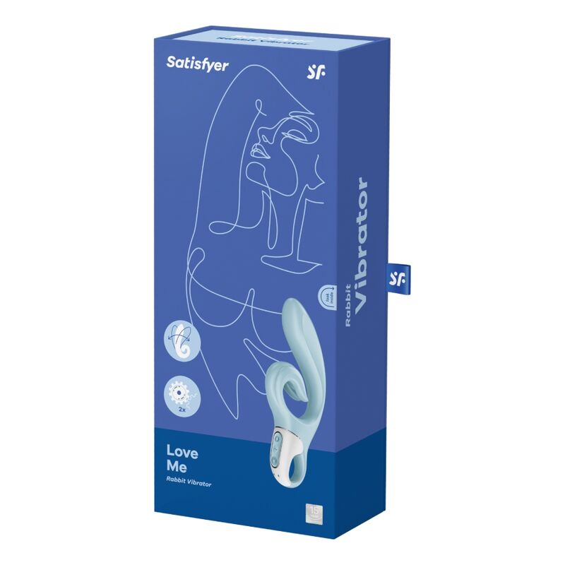 Vibromasseur rabbit inversé Love Me bleu – Satisfyer