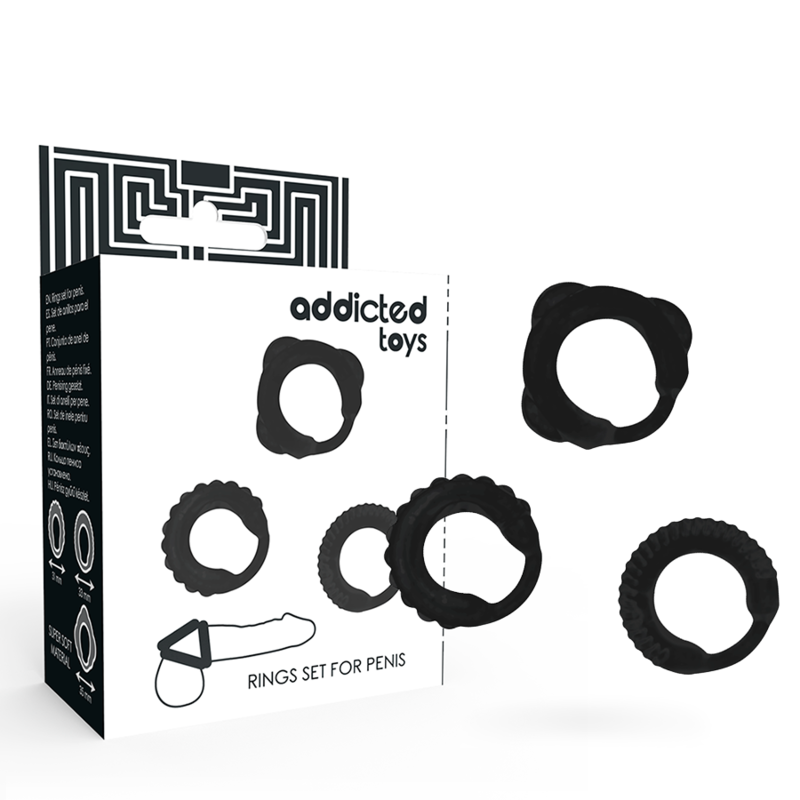 Ensemble C-Ring noir 3 tailles – Addicted Toys