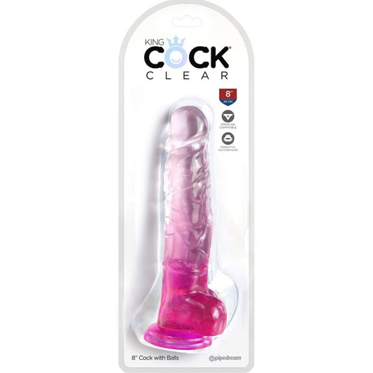Gode réaliste translucide 16,5 cm rose – King Cock