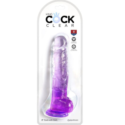 Gode réaliste translucide 16,5 cm violet – King Cock