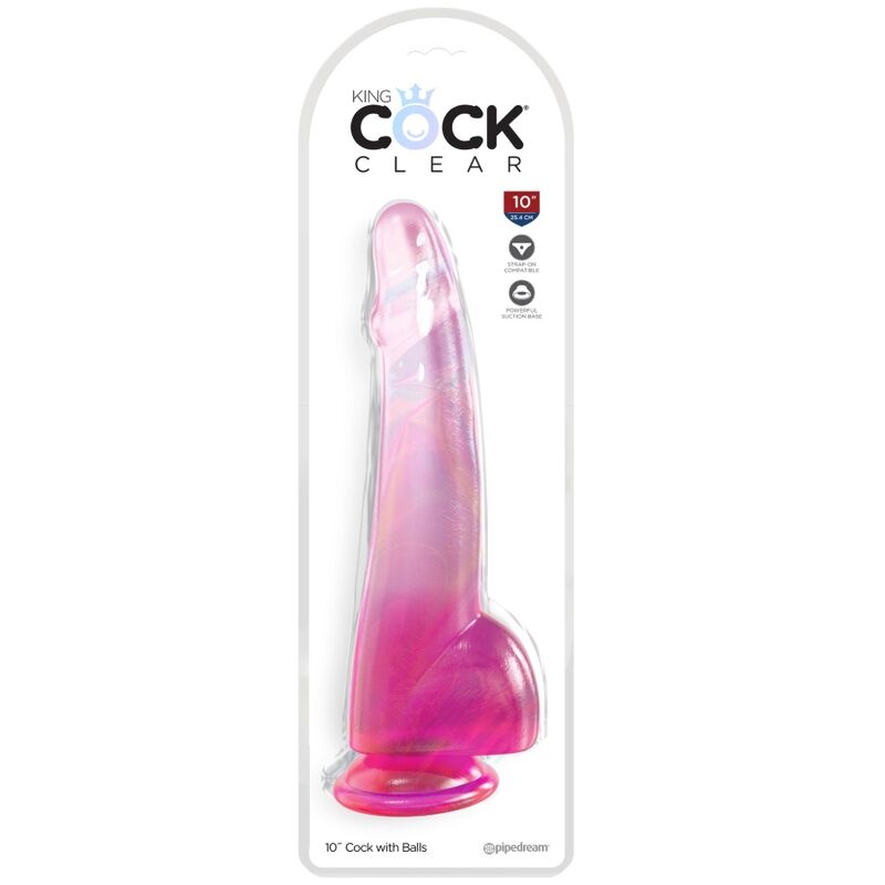 Gode réaliste translucide 19 cm rose – King Cock