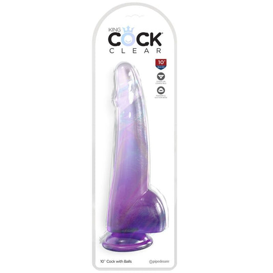Gode réaliste translucide 19 cm violet – King Cock