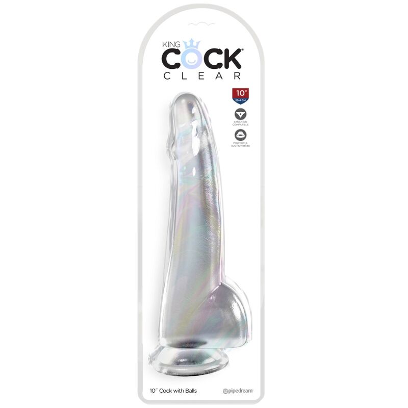 Gode réaliste translucide 19 cm transparent – King Cock