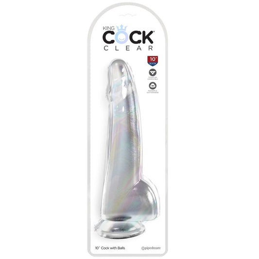 Gode réaliste translucide 19 cm transparent – King Cock