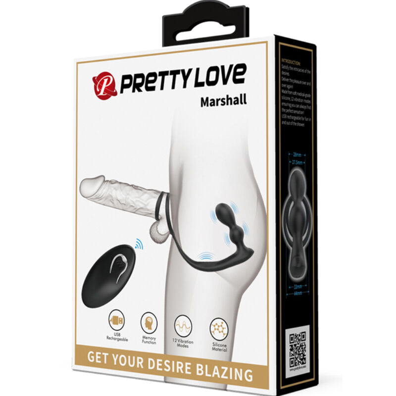 Anneau pénien Marshall plug anal vibrant télécommandé – Pretty Love