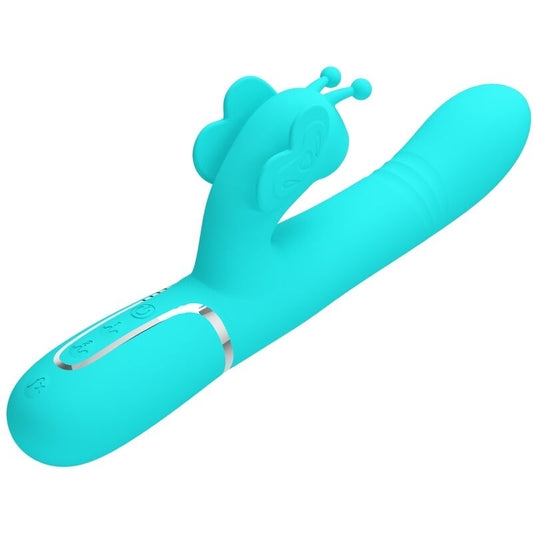 Vibromasseur lapin 4-en-1 papillon Aqua vert rechargeable – Pretty Love