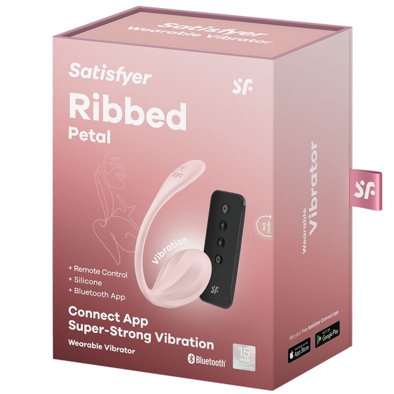 Vibromasseur point G portable Ribbed Petal rose app – Satisfyer