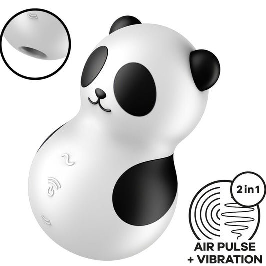 Satisfyer Pocket Panda stimulateur air+vibration compact noir/blanc