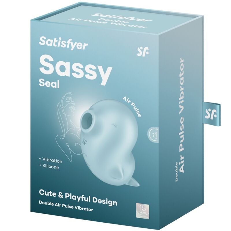 Satisfyer Sassy Seal stimulateur air+vibration bleu étanche