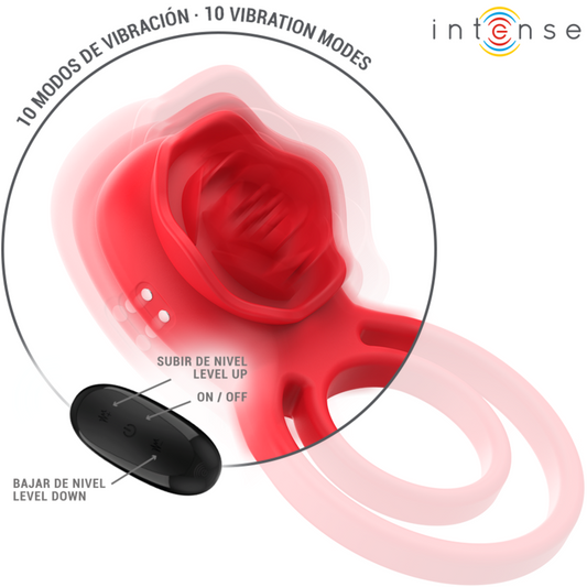 Stimulateur clitoridien rose Gail 10 vibrations télécommande rouge – Intense