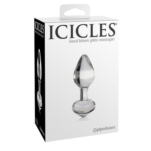 Plug anal verre Icicles N.44 transparent courbé – élégance