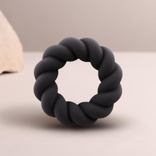 Cockring silicone Twist noir – Rocks-Off