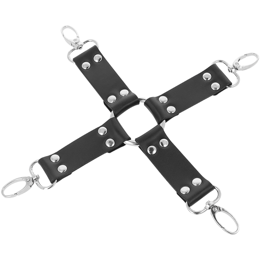 Menottes cuir pieds mains noir – Darkness BDSM
