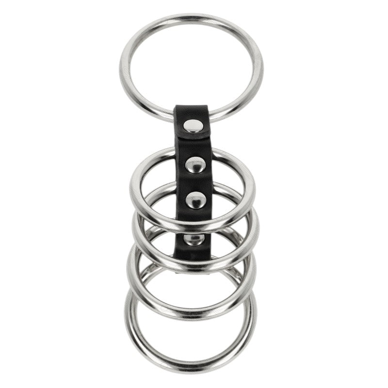 Anneau pénien 5 tailles métal+cuir – Kink