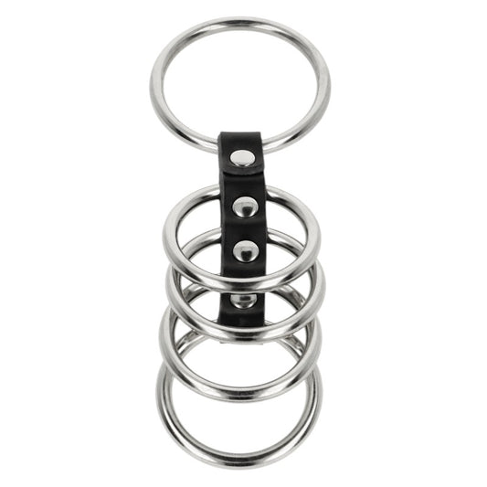Anneau pénien 5 tailles métal+cuir – Kink