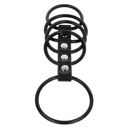 Anneau pénien 5 tailles silicone+cuir – Kink