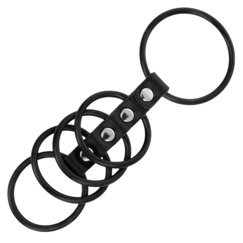 Anneau pénien 5 tailles silicone+cuir – Kink