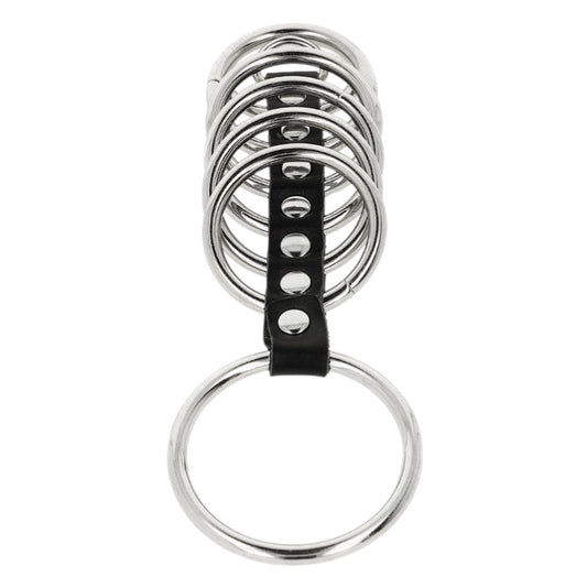 Anneau pénien 7 tailles métal+cuir – Kink