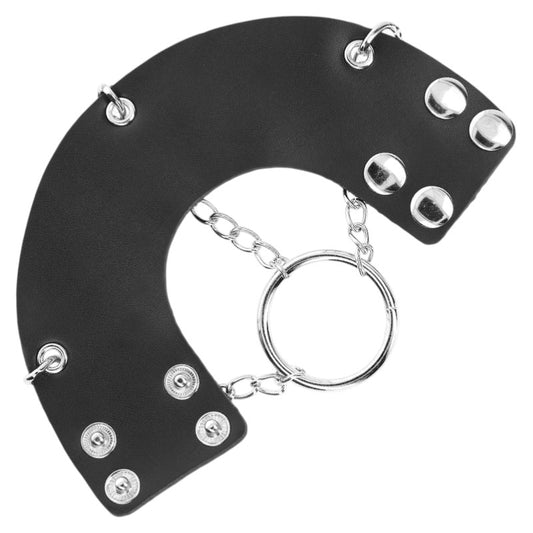 Anneau pénien chaîne métal+ceinture cuir – Kink