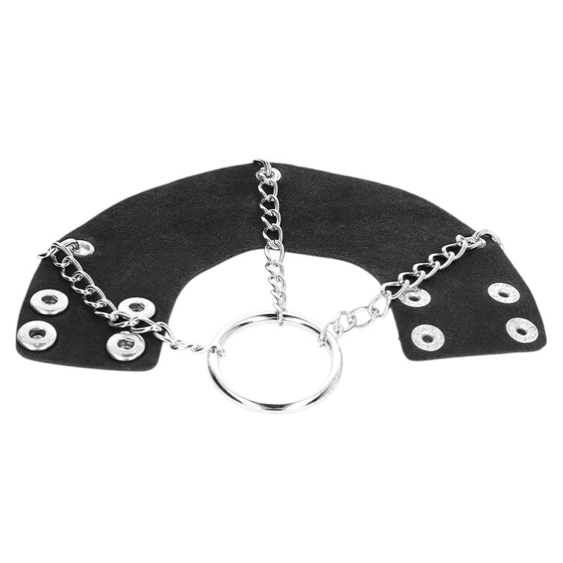 Anneau pénien chaîne métal+ceinture cuir – Kink