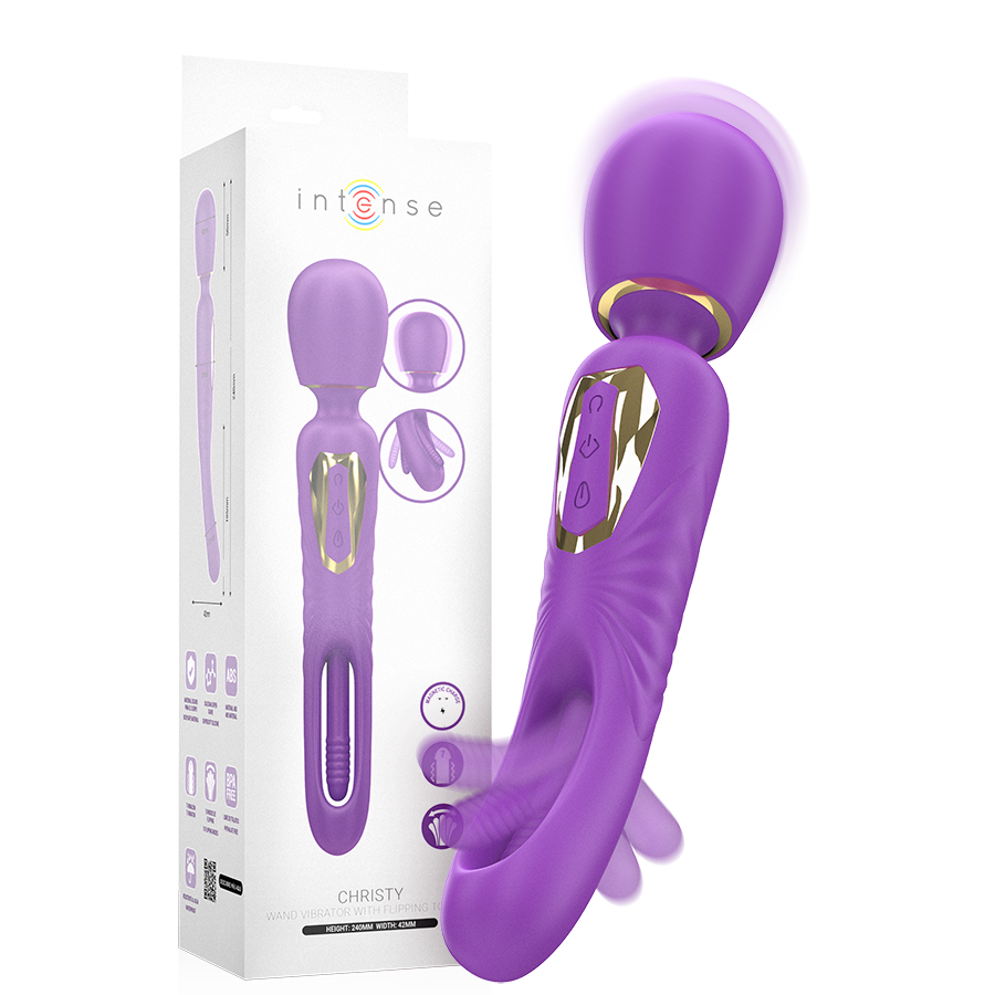 Baguette vibrante Christy avec langue tournante – Intense