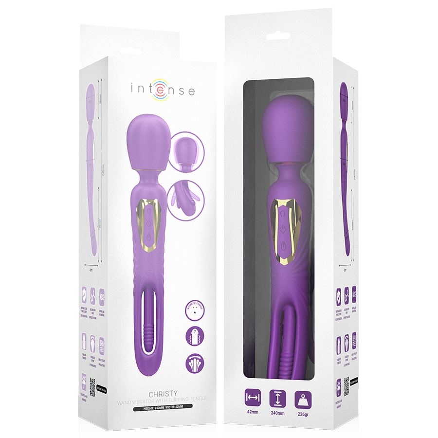 Baguette vibrante Christy avec langue tournante – Intense
