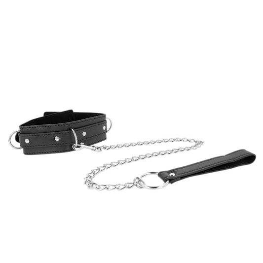Collier 3 anneaux réglable 38-49x5 cm + laisse 65 cm Modèle 1 – Kink