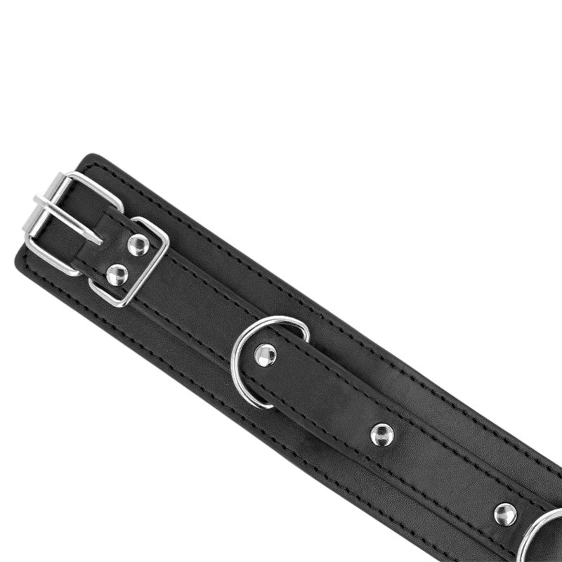 Collier 3 anneaux réglable 38-49x5 cm + laisse 65 cm Modèle 1 – Kink