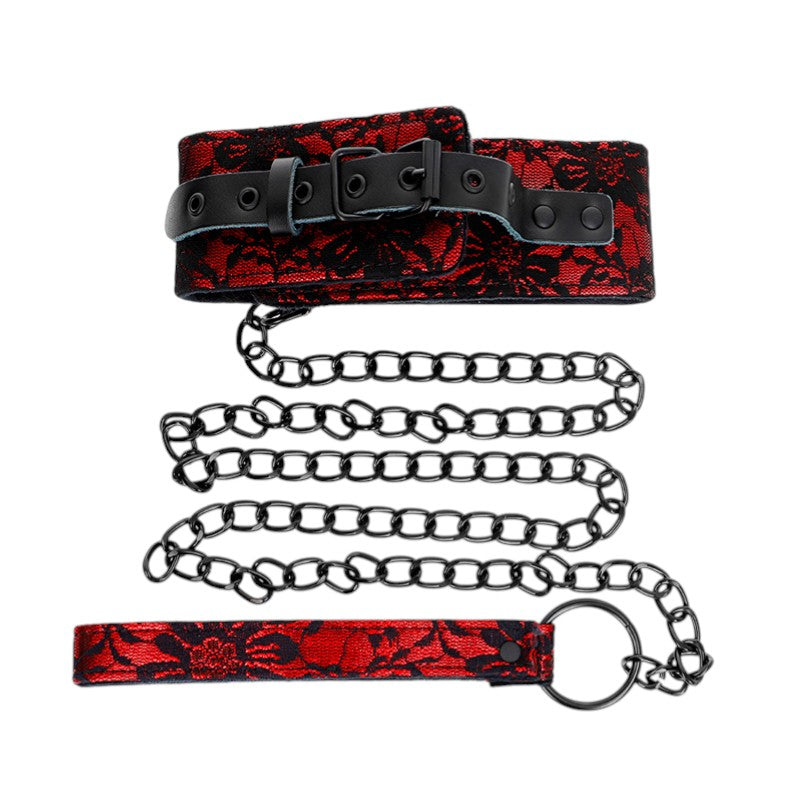 Collier dentelle cuir véritable 44x5,5 cm + ceinture 105 cm – Kink