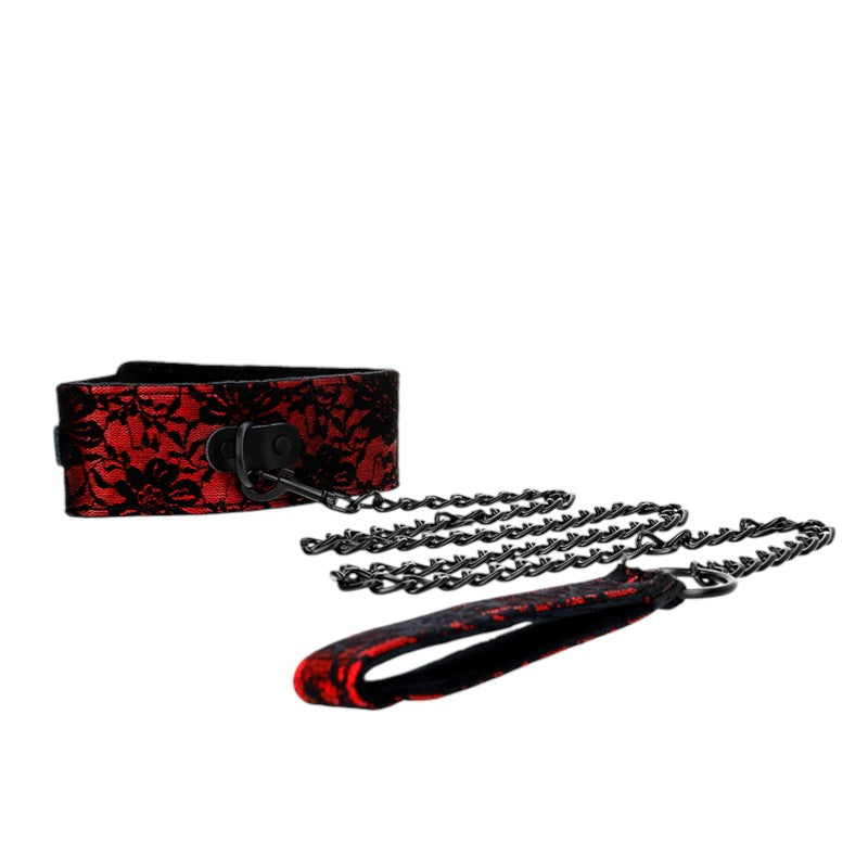 Collier dentelle cuir véritable 44x5,5 cm + ceinture 105 cm – Kink