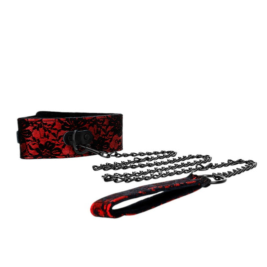 Collier dentelle cuir véritable 44x5,5 cm + ceinture 105 cm – Kink