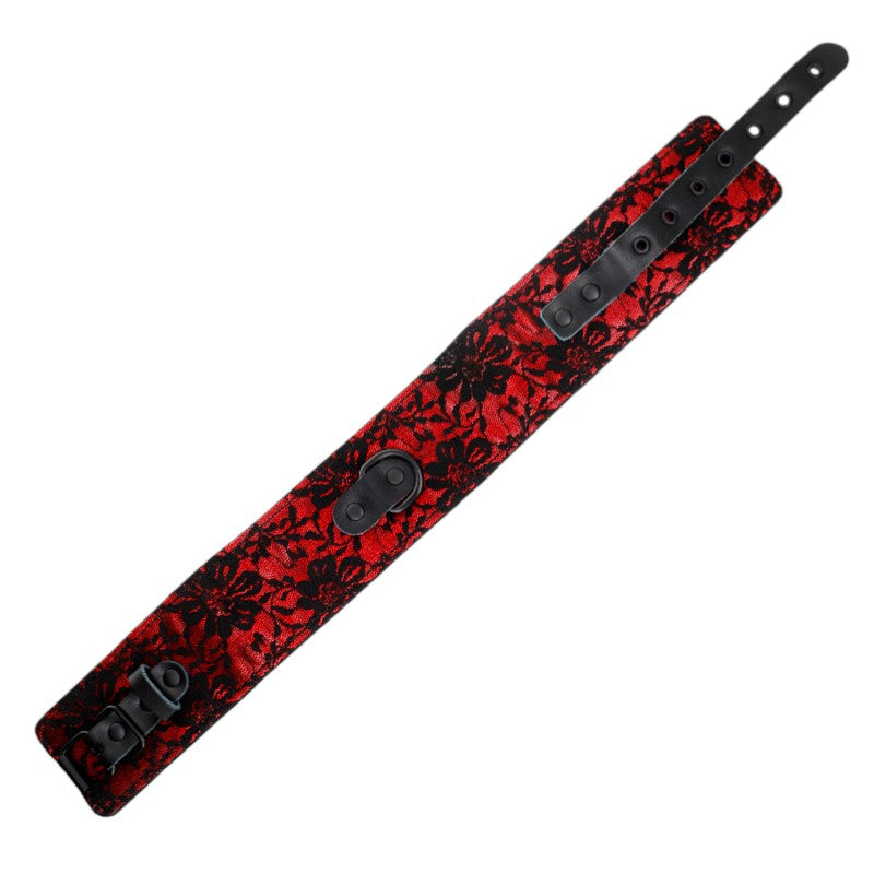 Collier dentelle cuir véritable 44x5,5 cm + ceinture 105 cm – Kink