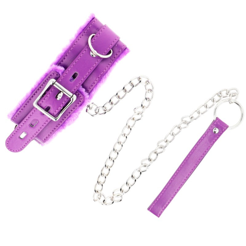 Collier restrictions violet 36-42x5,5 cm + laisse 65 cm – Kink