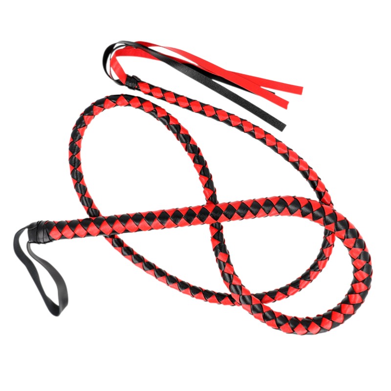 Fouet long serpent rouge 210 cm – Kink