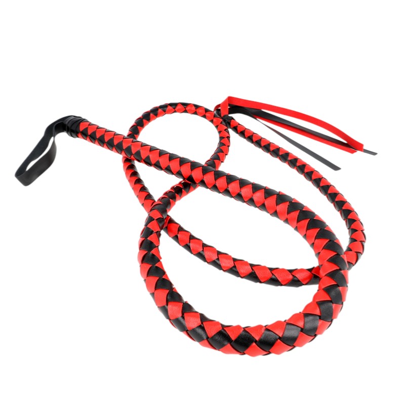 Fouet long serpent rouge 210 cm – Kink