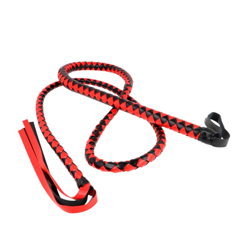 Fouet long serpent rouge 210 cm – Kink