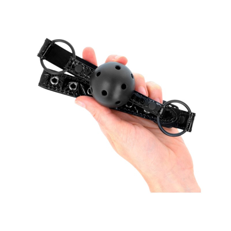 Gag boule diamant 4,5 cm sangle réglable 42-64,5 cm noir – Kink