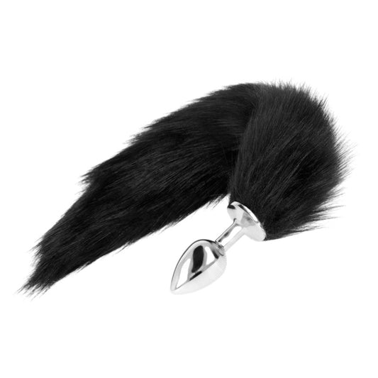 Plug anal taille S 7x3 cm queue synthétique 40 cm noir – Kink