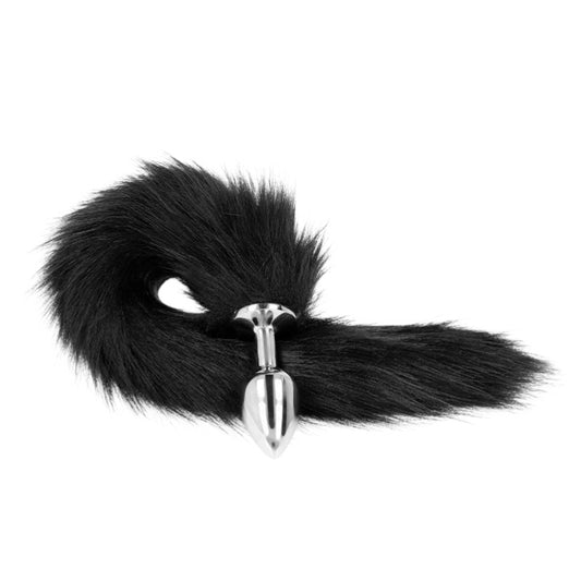 Plug anal taille S 7x3 cm queue synthétique 40 cm noir – Kink