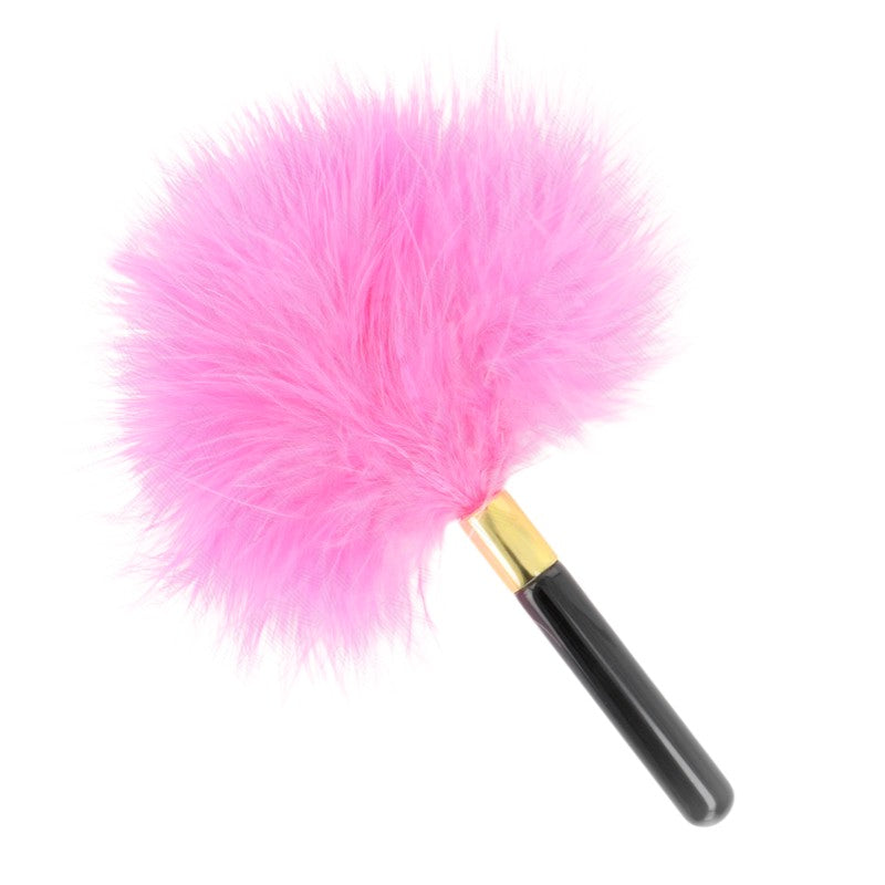 Plumeaux tickle métal doré fuchsia 18 cm – Kink