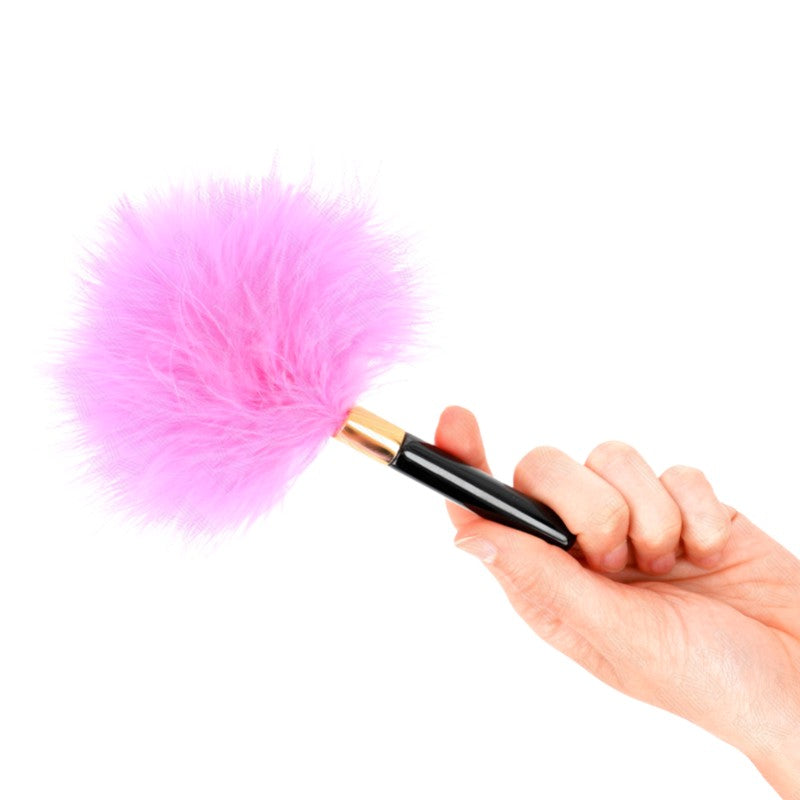 Plumeaux tickle métal doré fuchsia 18 cm – Kink